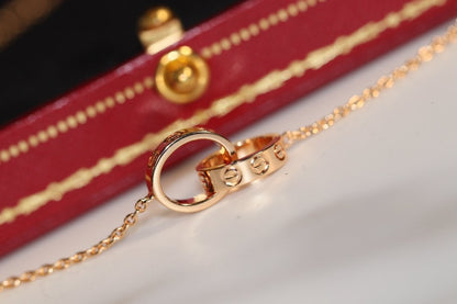 Miro LOVE NECKLACE PINK GOLD AND SILVER