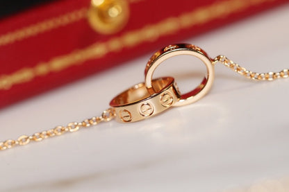 Miro LOVE NECKLACE PINK GOLD AND SILVER