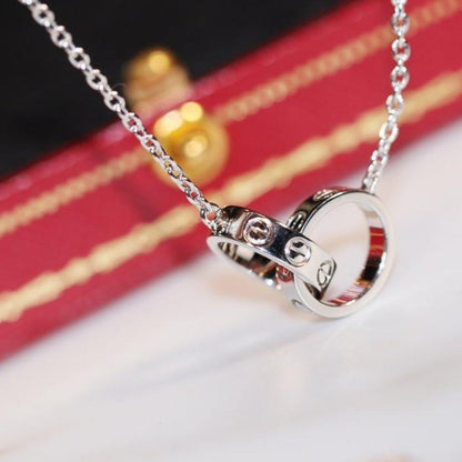 Miro LOVE NECKLACE PINK GOLD AND SILVER