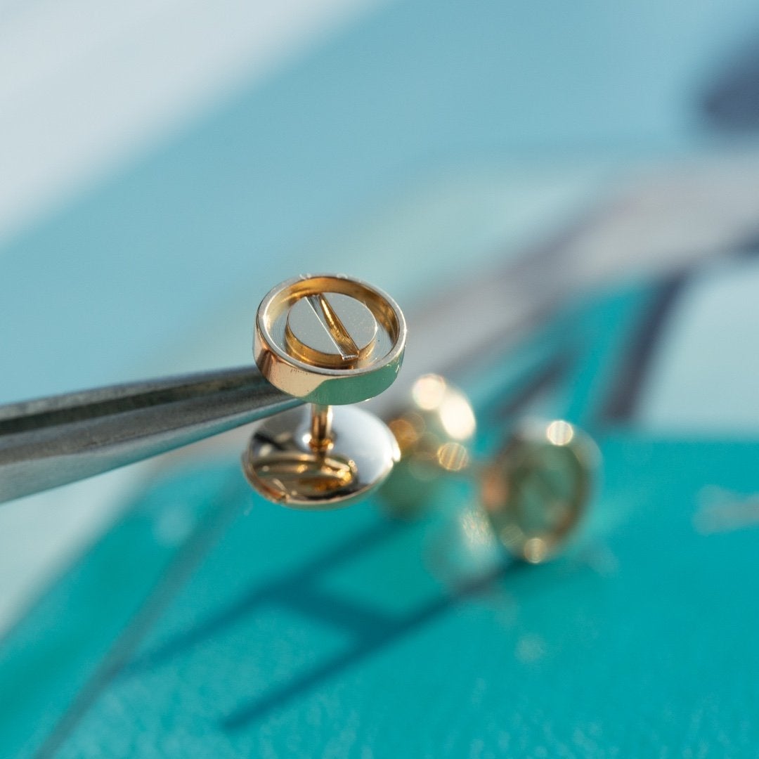 Miro LOVE EARRINGS PINK GOLD 10MM