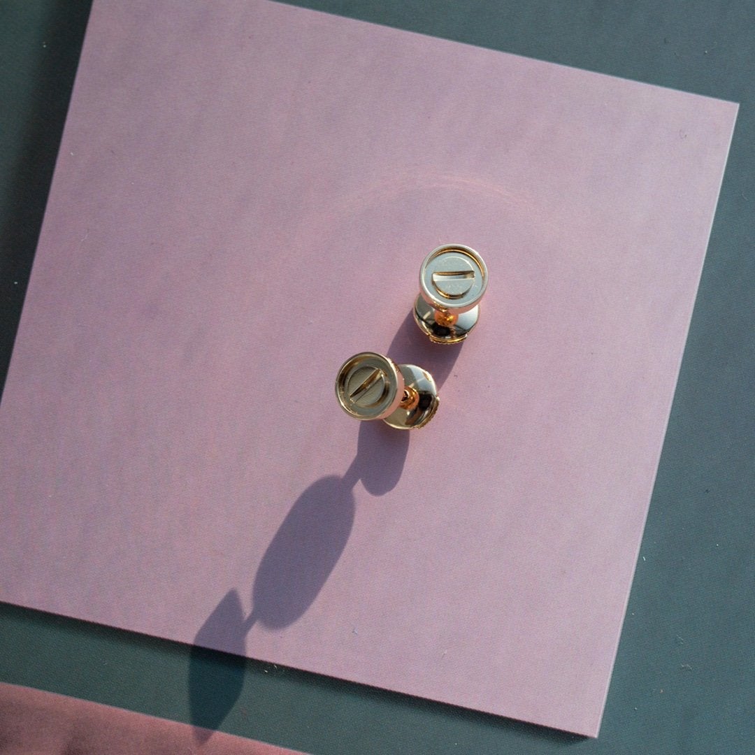 Miro LOVE EARRINGS PINK GOLD 10MM