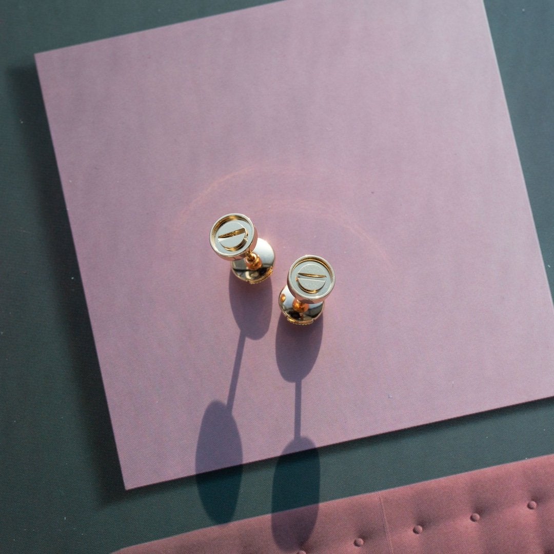 Miro LOVE EARRINGS PINK GOLD 10MM