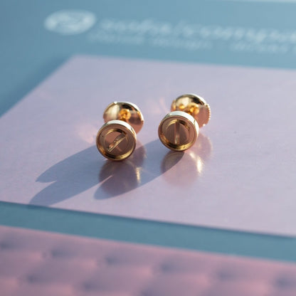 Miro LOVE EARRINGS PINK GOLD 10MM