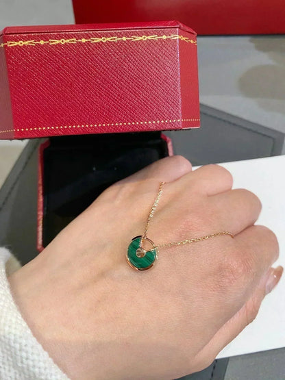Miro AMULETTE ROSE GOLD MALACHITE NECKLACE