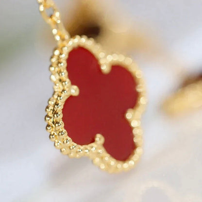 Miro CLOVER  2 MOTIF  TIGER EYE CARNELIAN EARRINGS