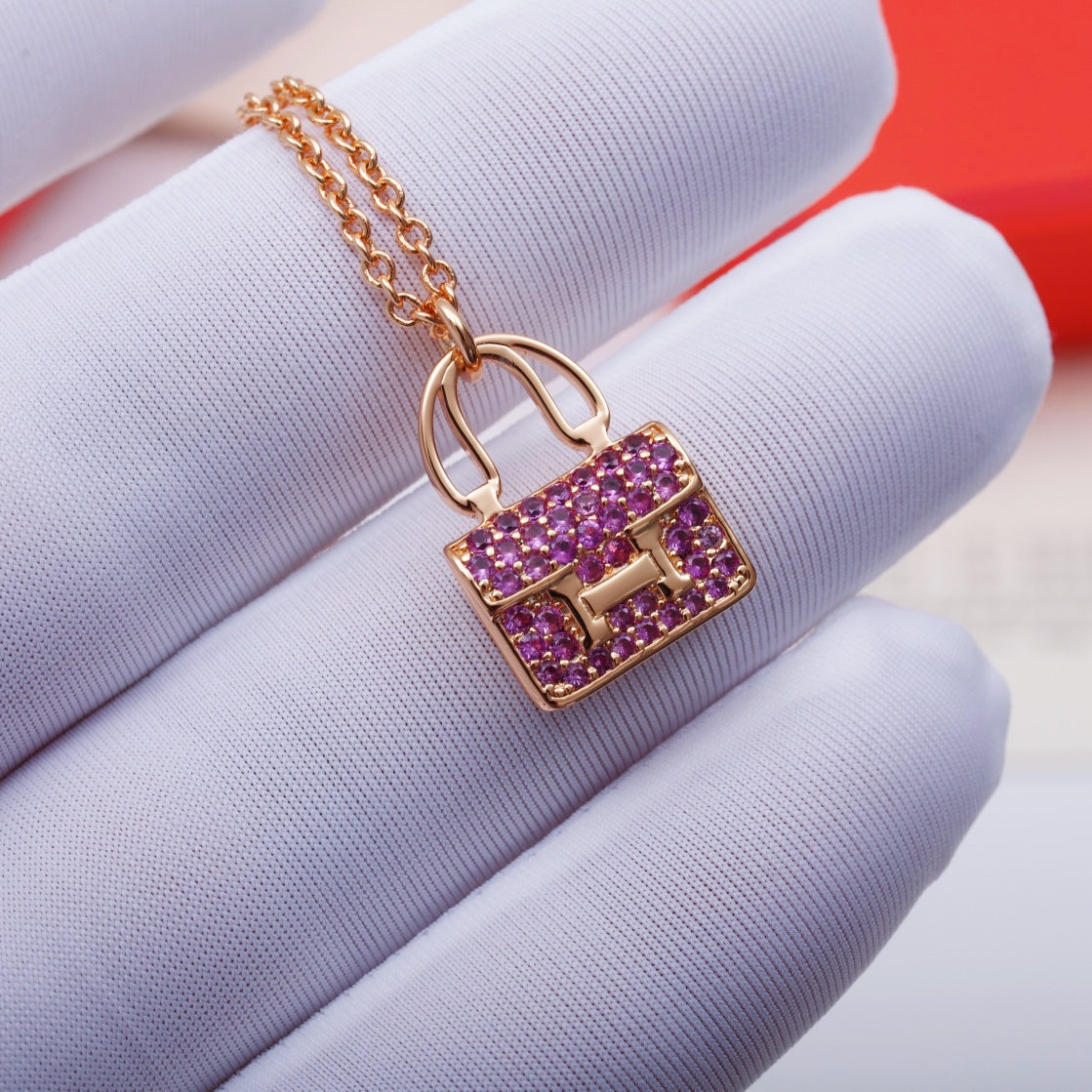 Miro CONSTANCE PEDANT PURPLE DIAMOND NECKLACE