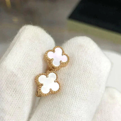 Miro CLOVER MINI 9.5MM WHITE MOP EARRINGS