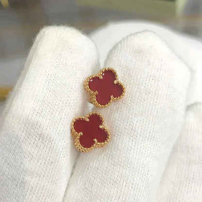 Miro CLOVER MINI 9.5MM CARNELIAN EARRINGS