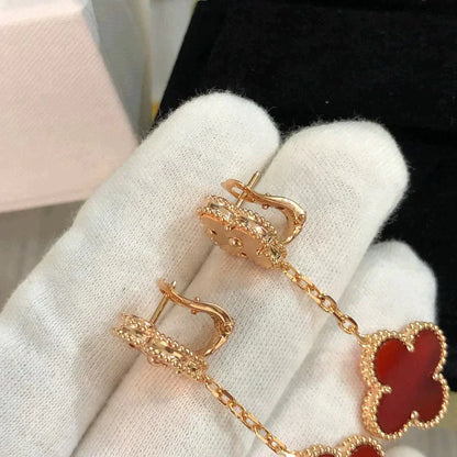 Miro CLOVER 2 MOTIF  LASER CARNELIAN EARRINGS