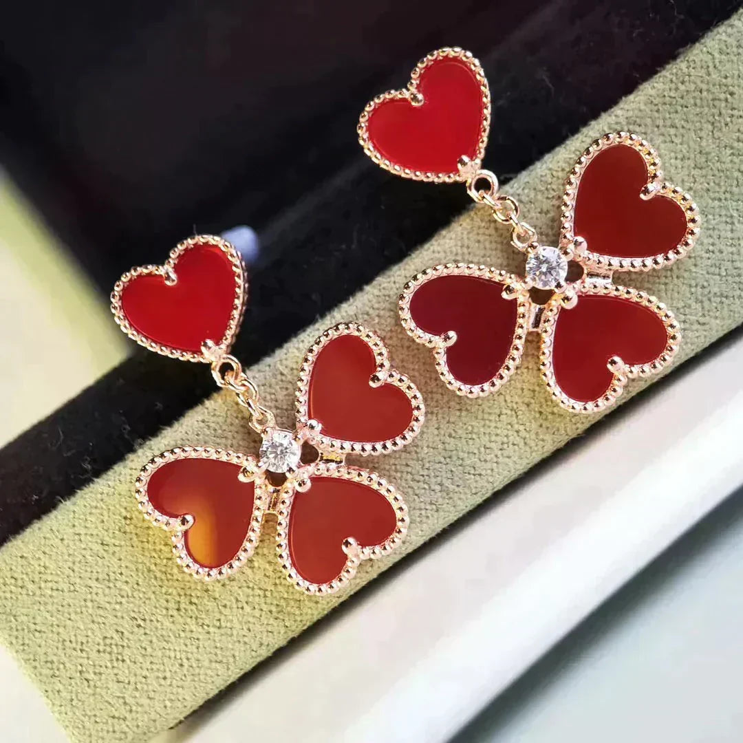 Miro SWEET CLOVER CARNELIAN EARRINGS