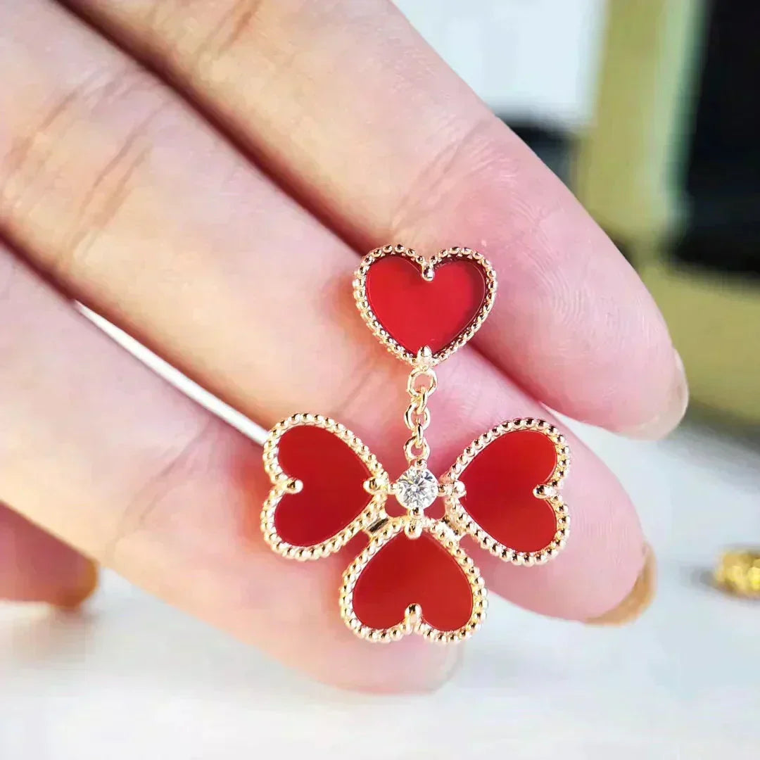 Miro SWEET CLOVER CARNELIAN EARRINGS