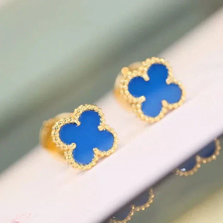Miro CLOVER MINI 9.5MM TURQUOISE EARRINGS