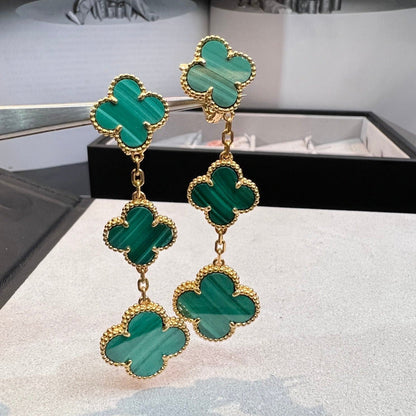 Miro CLOVER MALACHITE 3 MOTIFS GOLD