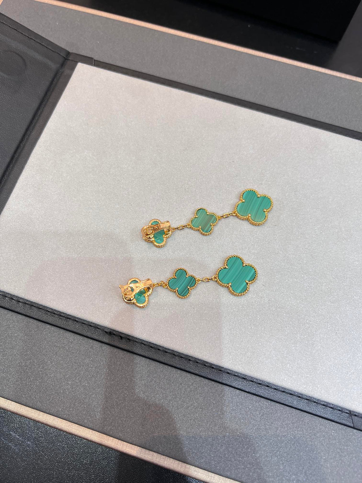 Miro CLOVER MALACHITE 3 MOTIFS GOLD