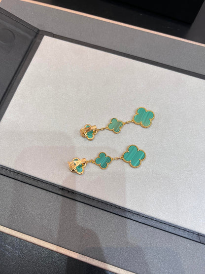 Miro CLOVER MALACHITE 3 MOTIFS GOLD