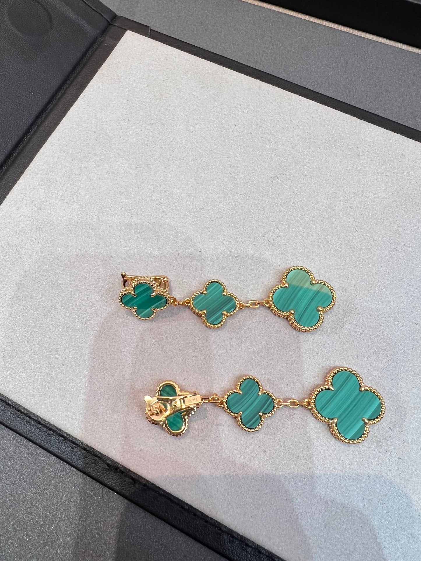 Miro CLOVER MALACHITE 3 MOTIFS GOLD