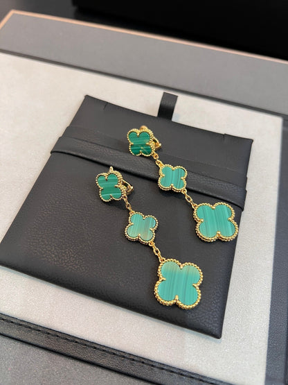 Miro CLOVER MALACHITE 3 MOTIFS GOLD
