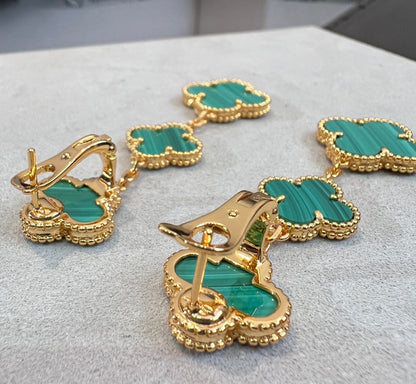 Miro CLOVER MALACHITE 3 MOTIFS GOLD