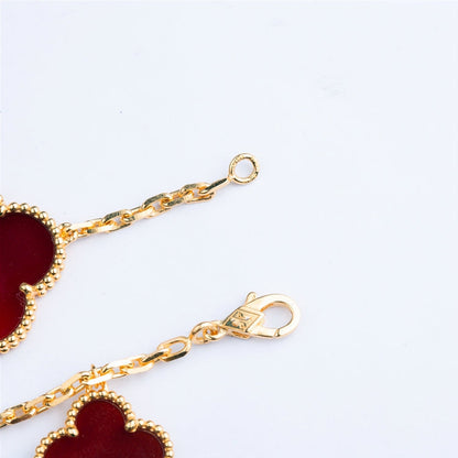 Miro CLOVER BRACELET 5 MOTIFS CARNELIAN TIGER EYE