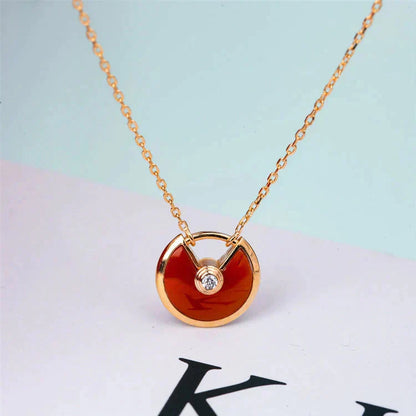 Miro AMULETTE GOLD CARNELIAN ONYX NECKLACE