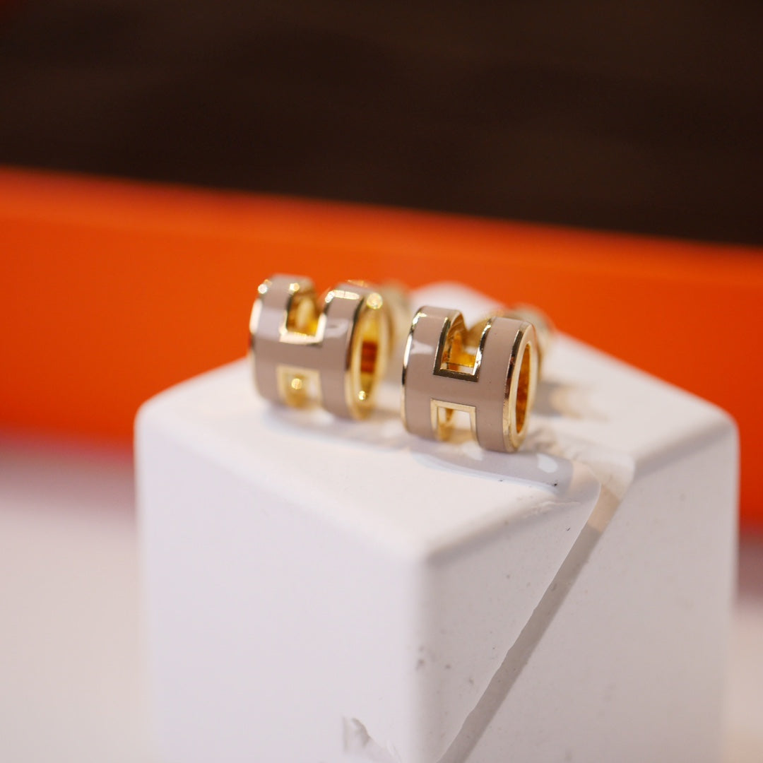 Miro MINI POP H GOLD EARRINGS GREY