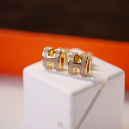 Miro MINI POP H GOLD EARRINGS GREY