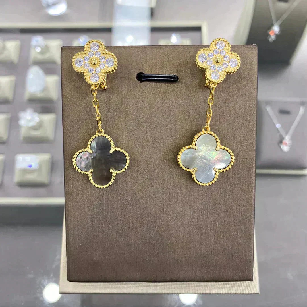 Miro CLOVER  2 MOTIFS  DIAMOND  EARRINGS (MULTIPLE CHOICESç´