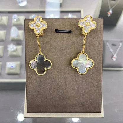 Miro CLOVER  2 MOTIFS  DIAMOND  EARRINGS (MULTIPLE CHOICESç´