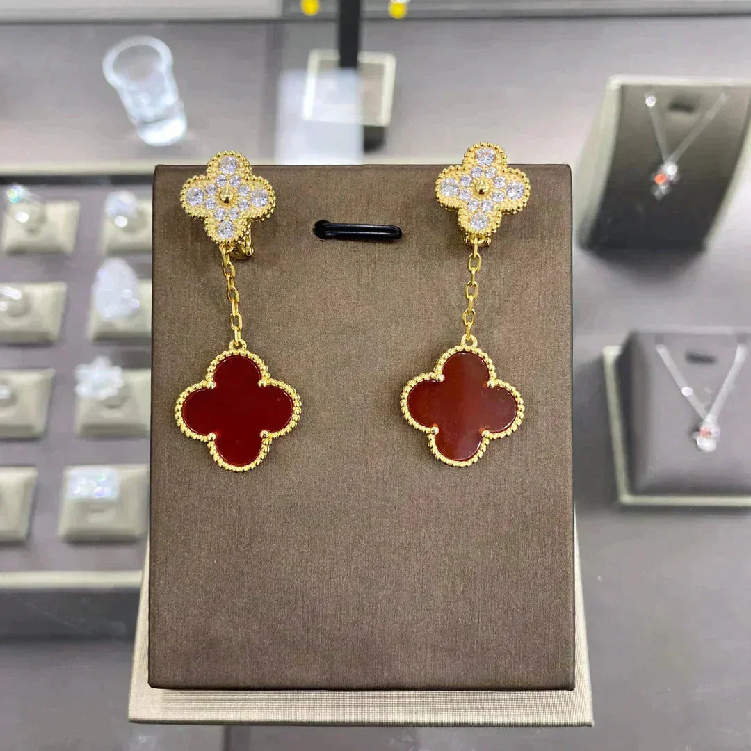 Miro CLOVER  2 MOTIFS  DIAMOND  EARRINGS (MULTIPLE CHOICESç´