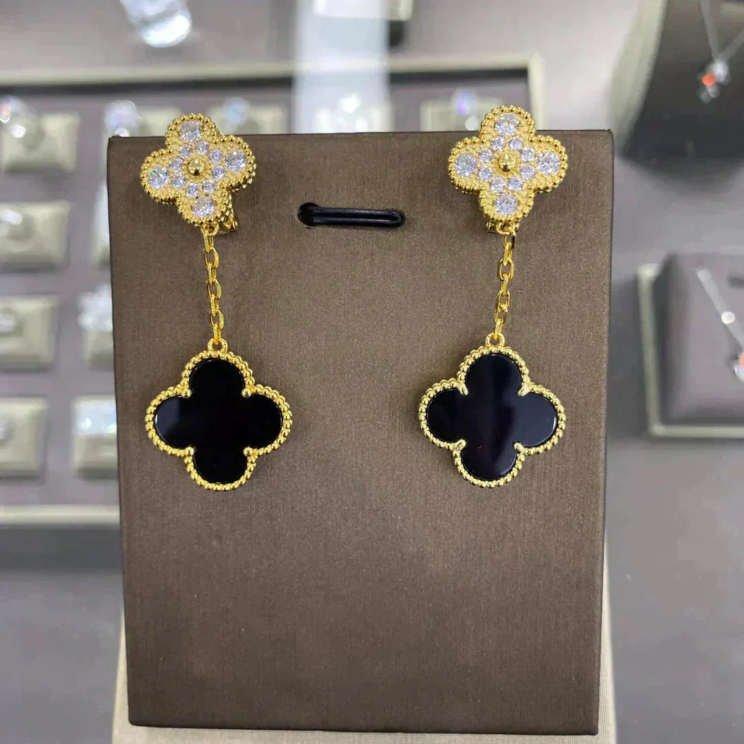 Miro CLOVER  2 MOTIFS  DIAMOND  EARRINGS (MULTIPLE CHOICESç´