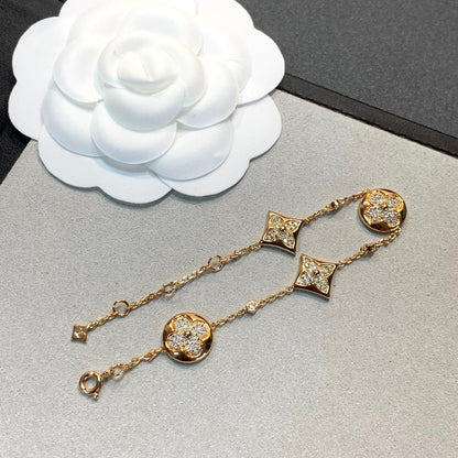 Miro STAR AND SUN 4 MOTIFS GOLD DIAMONDS BRACELET