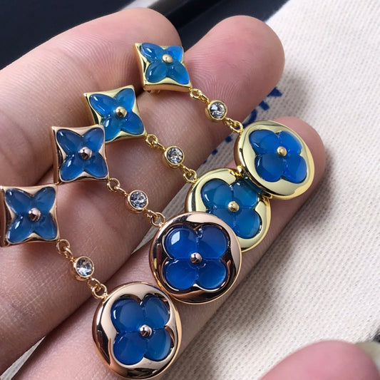 Miro STAR AND SUN AGATE DIAMOND EARRINGS