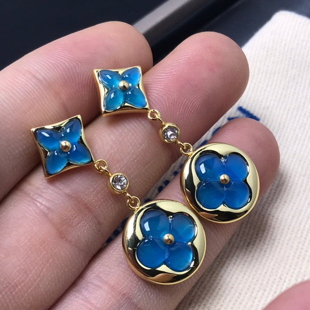 Miro STAR AND SUN AGATE DIAMOND EARRINGS