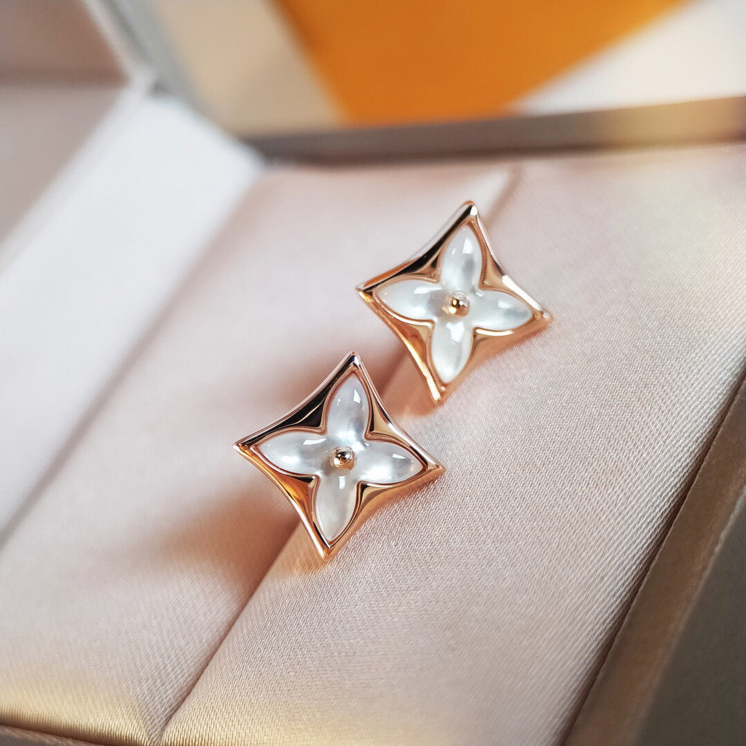 Miro STAR MOP PINK GOLD EARRINGS