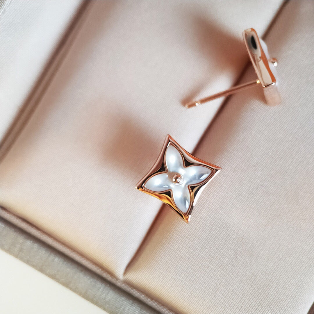 Miro STAR MOP PINK GOLD EARRINGS