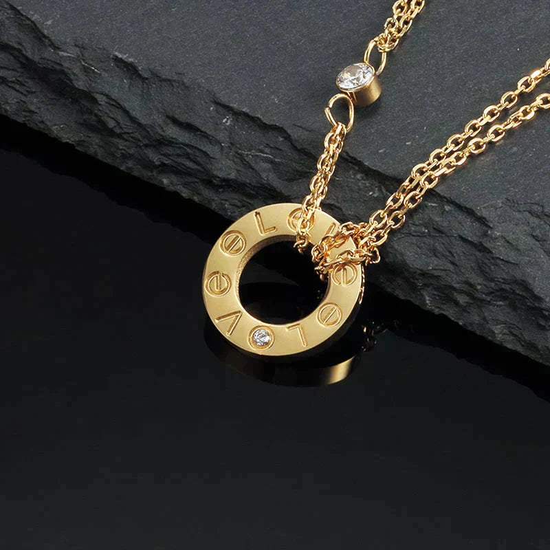 Miro LOVE NECKLACE 16MM 2 DIAMONDS