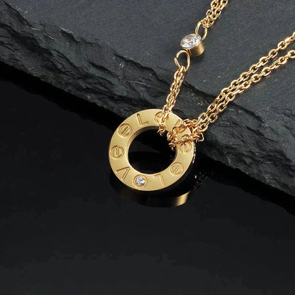 Miro LOVE NECKLACE 16MM 2 DIAMONDS