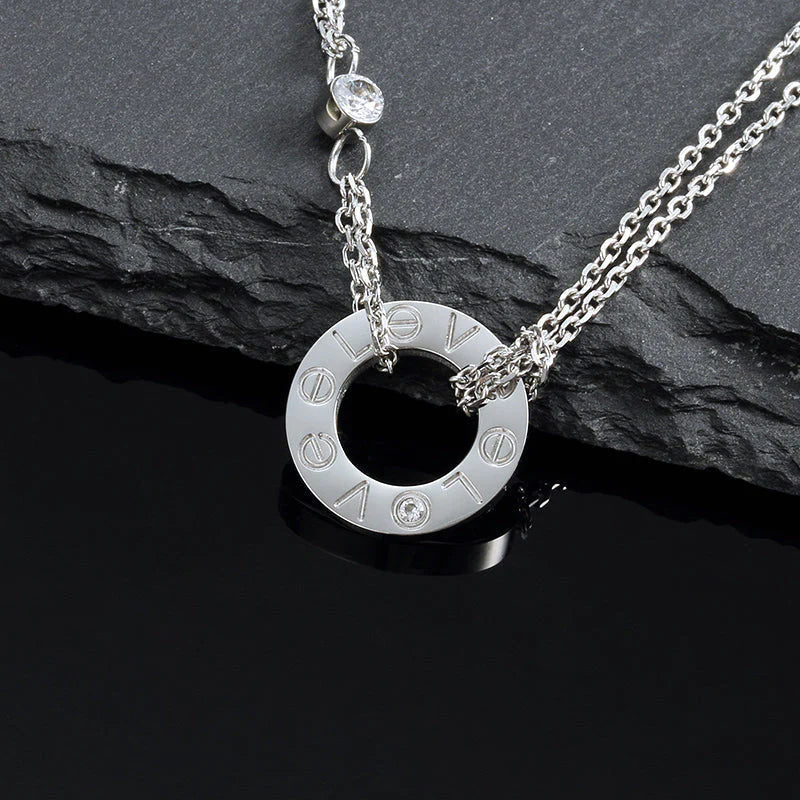 Miro LOVE NECKLACE 16MM 2 DIAMONDS