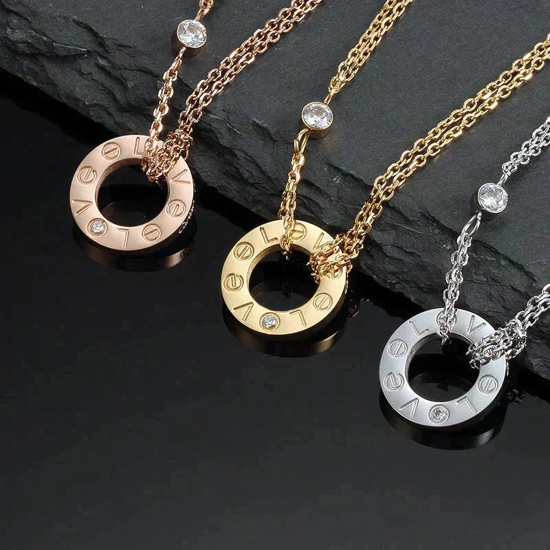 Miro LOVE NECKLACE 16MM 2 DIAMONDS