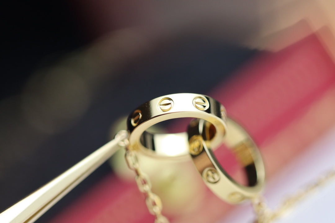 Miro LOVE ネックレス ダブルリング ゴールド