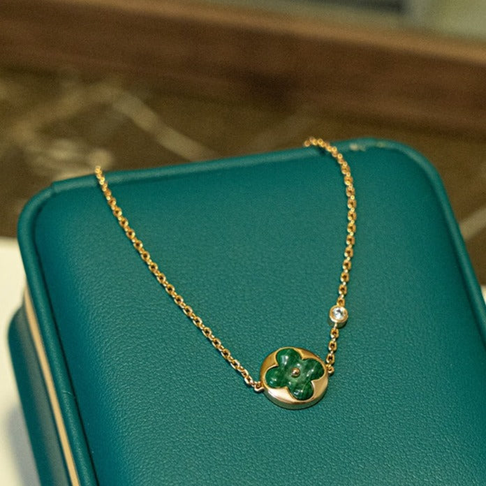 Miro SUN MALACHITE 1 DIAMOND PINK GOLD BRACELET