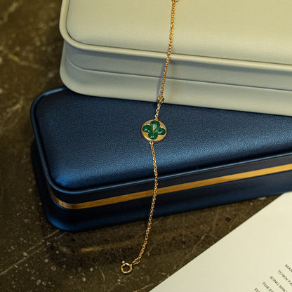 Miro SUN MALACHITE 1 DIAMOND PINK GOLD BRACELET