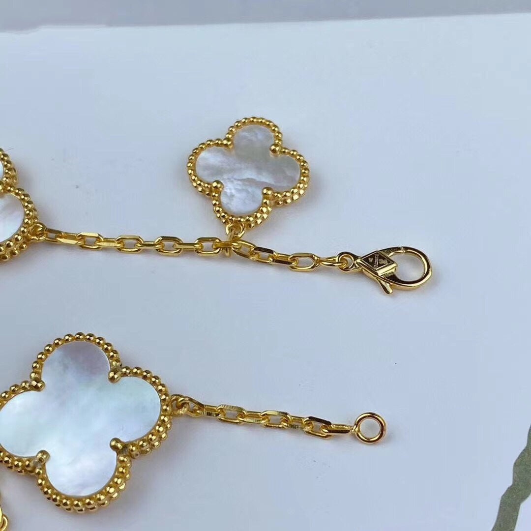 Miro MAGIC CLOVER MOP GOLD BRACELET 5 MOTIFS