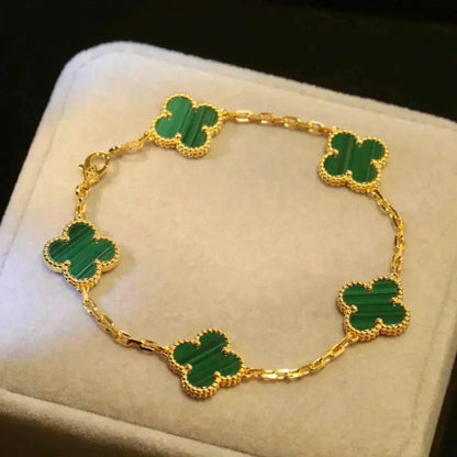 [Miro ]New  CLOVER 5 MOTIF MALACHITE BRACELET COLLECTION