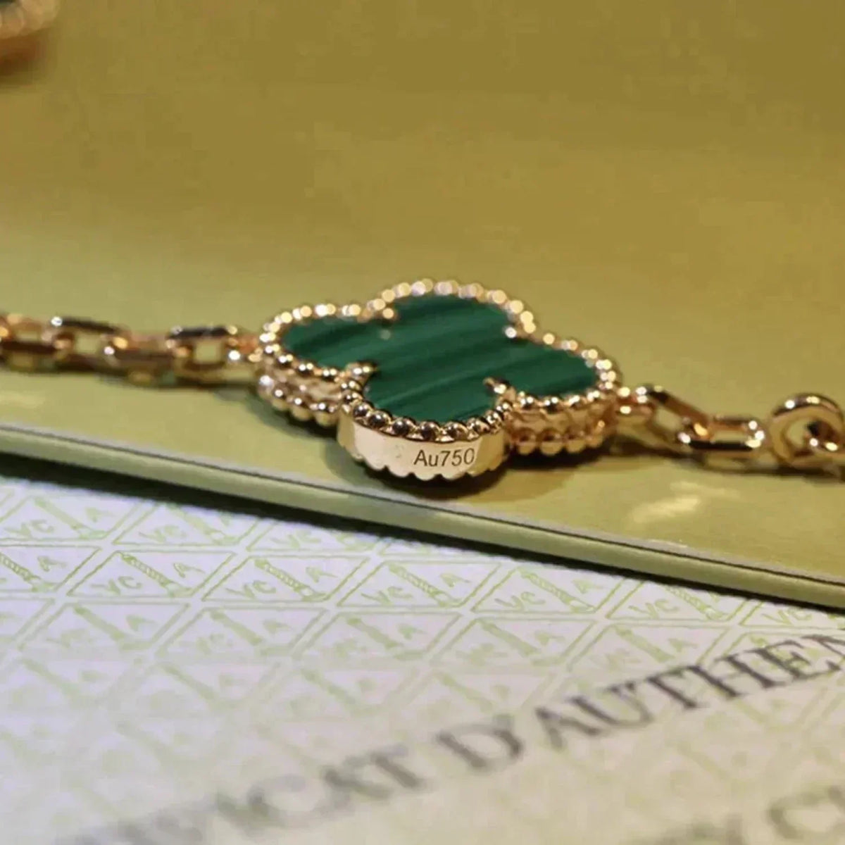 [Miro ]New  CLOVER 5 MOTIF MALACHITE BRACELET COLLECTION