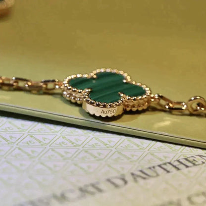 [Miro ]New  CLOVER 5 MOTIF MALACHITE BRACELET COLLECTION