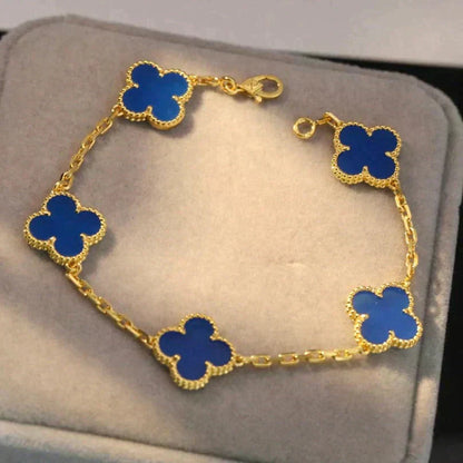 [Miro ]New CLOVER 5 MOTIF BLUE AGATE BRACELET COLLECTION