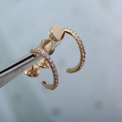 Miro JUSTE EARRINGS 12.75MM PINK GOLD DIAMOND