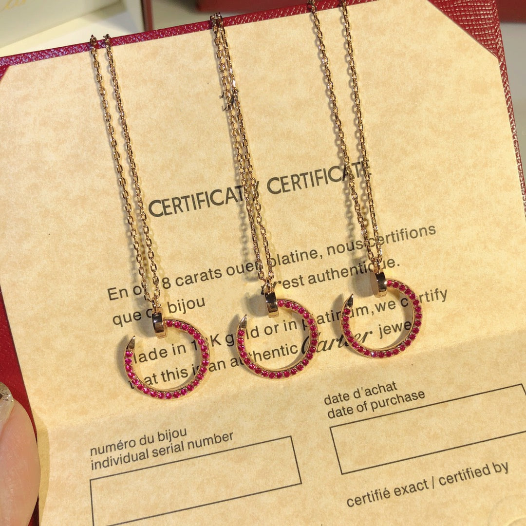 Miro JUSTE NECKLACE GOLD RED DIAMONDS