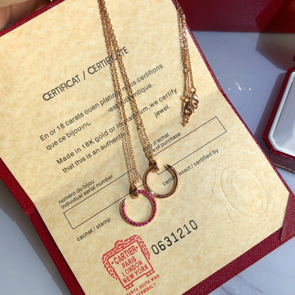 Miro JUSTE NECKLACE GOLD RED DIAMONDS